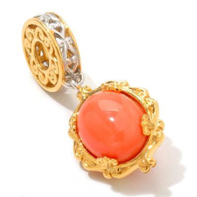 120-536 - Gems en Vogue II 11 x 9mm Dyed Bamboo Coral ''Dreamcatcher'' Charm
