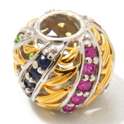 SS/PALL/18KGP CHARM PRECIOUS & EXOTIC MULTI GEM "KALEIDOSCOPE"