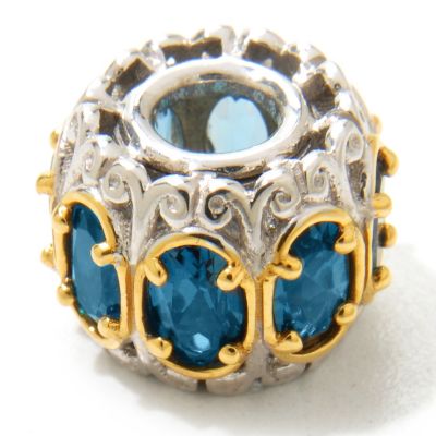 SS/PALL/18KGP CHARM 8 OVAL GEMSTONE "CAROUSEL"