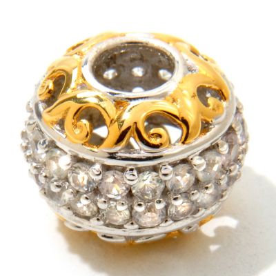 SS/PALL/18KGP CHARM PAVE WHITE SAPPHIRE "HIGH ROLLER"