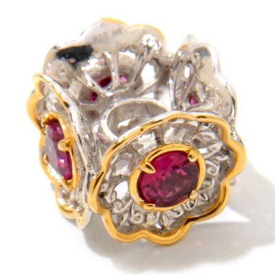 SS/PALL/18KV CHARM GEMSTONE 4-FLOWER "BOUQUET"