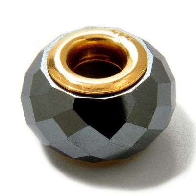 120-550 - Gems en Vogue II 13 x 7mm Faceted Hematite "Metallics" Charm
