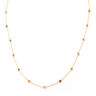 SS/P NECK BEZEL-SET ZIRCON STATION - 36"