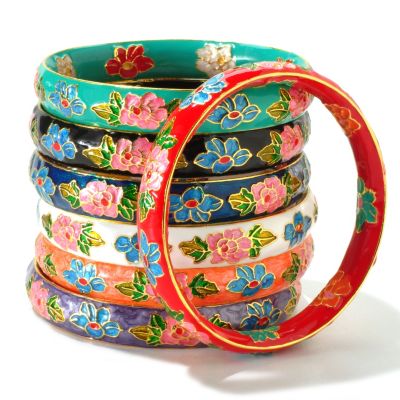 SET OF 7 CLOISONNE BANGLES