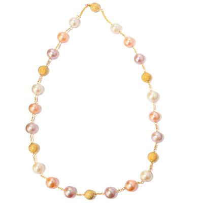 120-610 - Gold Embraced&trade; 21" 11-12mm Freshwater Cultured Pearl & Bead Necklace