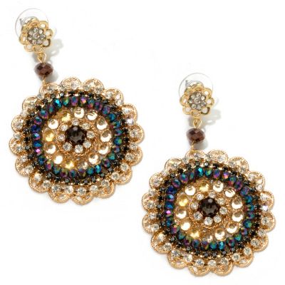 GOLDTONE CRYSTAL "AUBREY" EARRINGS