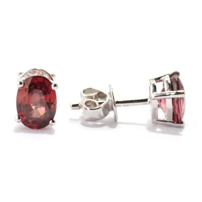 SS/P EAR 7x5MM RASPBERRY ZIRCON STUD