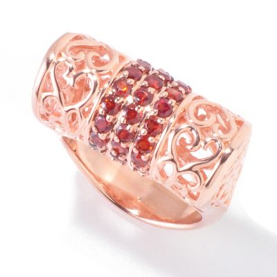 SS/ROSE ROLL RING WITH GARNET