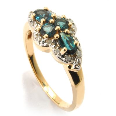 14K FOUR STONE GARNET RING