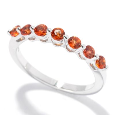 SS 7 STONE FANCY SAPPHIRE STACK BAND RING