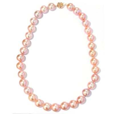 14K YG 18" 12-13MM ROUND NATURAL COLOR FWP NECKLACE