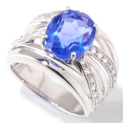 120-780 - Gem Insider Sterling Silver 3.59ctw Color Change Fluorite & White Topaz Ring