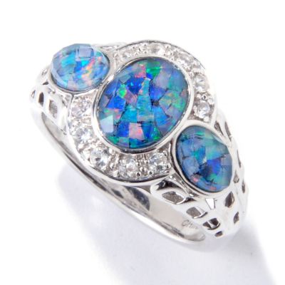 SS MOSAIC OPAL TRIPLET RING