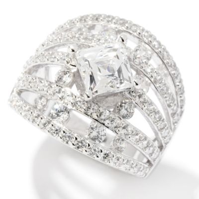 120-810 - TYCOON for Brilliante&reg; Platinum Embraced&trade; 2.97 DEW Tycoon Cut Five-Row Ring