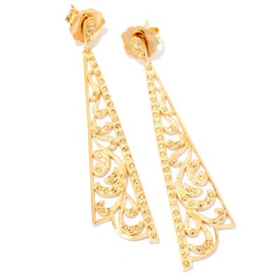 120-874 - Marcasite by Dallas Prince Chrome Marcasite Triangle Earrings