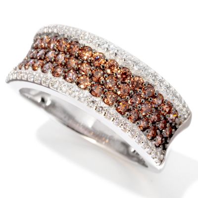 120-890 - Brilliante&reg; Platinum Embraced&trade; 1.02 DEW Colored Simulated Diamond Pave Band Ring