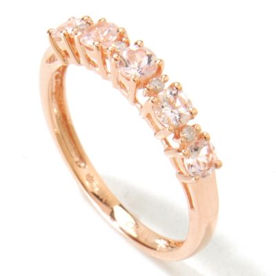 120-925 - Gem Treasures 14K Gold Gemstone & Diamond Five-Stone Ring