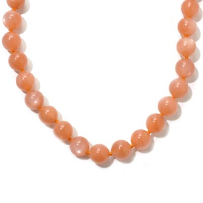 120-939 - Dallas Prince Designs 18" Peach Moonstone Necklace w/ Toggle Clasp