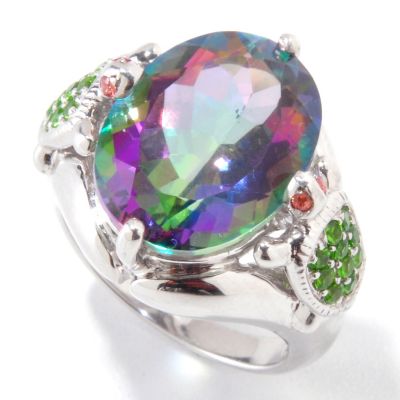 120-981 - NYC II 9.32ctw Exotic Topaz & Multi Gemstone Turtle Ring