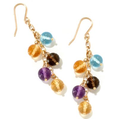 14K SEMPREGOLD MULTIGEM DANGLE EARRINGS