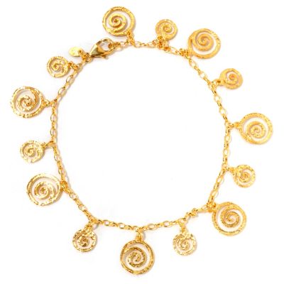 BRONZE/18KGP ANKLET ESTRUCAN SPIRAL CHARM