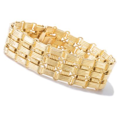 14K SEMPREGOLD WOVEN DESIGN LINK BRACELET