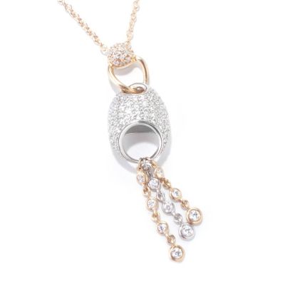 121-135 - Sonia Bitton for Brilliante&reg; Two-tone 1.50 DEW Round Pave & Bezel Dangle Pendant