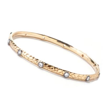 121-137 - Sonia Bitton for Brilliante&reg; 1.32 DEW Round Bezel Textured Slip-On Bangle Bracelet