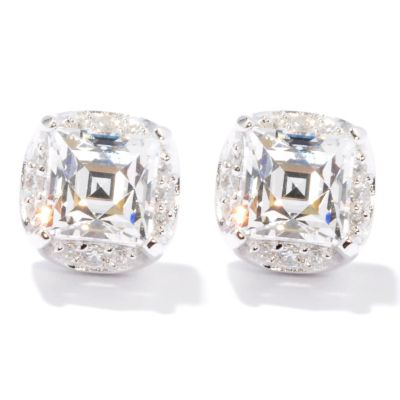 TYCOON SS/CHOICE SQUARE TYCOON CUT GRADUATED PRONG STUD EARRING