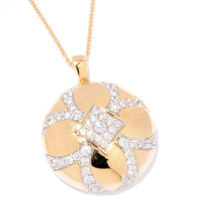 SB SS/GOLD ROUND CUT ROUND FLOWER PENDANT
