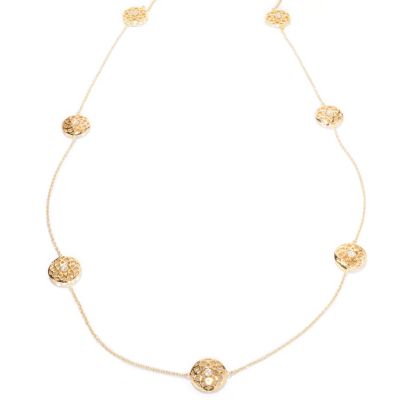 SB SS/CHOICE 36" ROUND CUTOUT MEDALLION STATION NECKLACE
