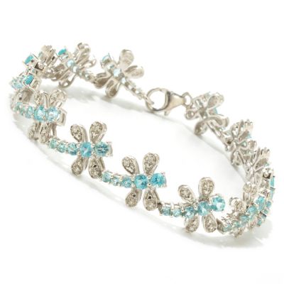SS/P BRAC BLUE APATITE & WHITE ZIRCON DRAGONFLY
