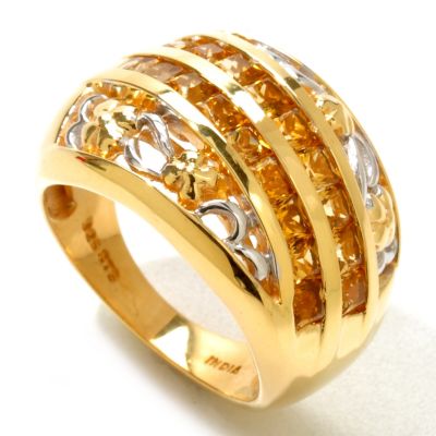 121-215 - NYC II 1.26ctw Golden Tourmaline Flower Band Ring