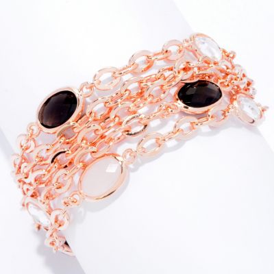 BRONZE/18KGP BRAC MULTI-STRAND SCATTERED QUARTZ STATION