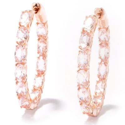 14K RG MORGANITE CLICKER BACK EARRING