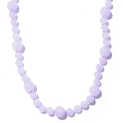 121-263 - 24.5" Dyed & Natural Jade Bead Necklace w/ Toggle Clasp