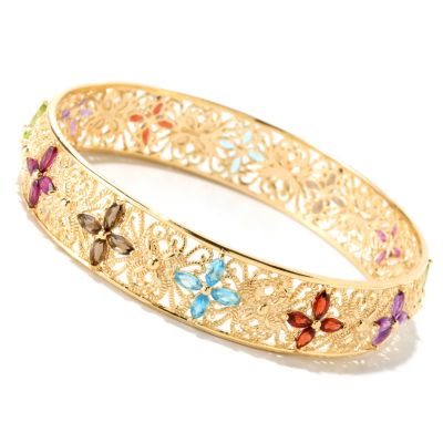 SS/18KGP BRAC MULTI-GEM SLIP-ON BANGLE