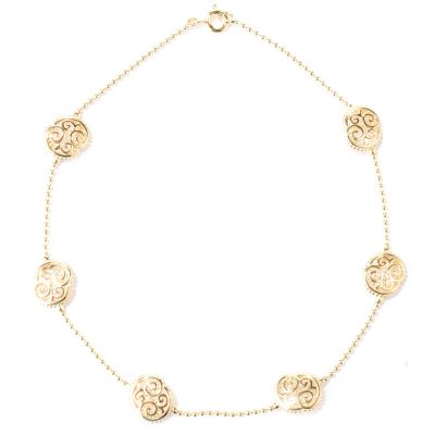 SS/18KGP ANKLET ORNATE STATION
