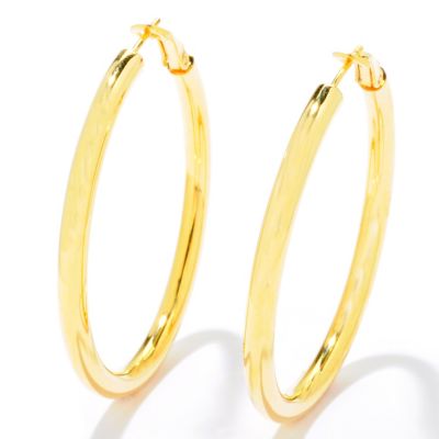 121-336 - Portofino Gold Embraced[ 2'' Polished Omega Back Hoop Earrings