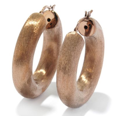 121-337 - Portofino Gold Embraced&trade; 1.25" Brushed & Satin Finished Hoop Earrings