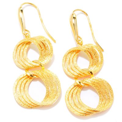 121-340 - Portofino Gold Embraced&trade; Polished & Textured Link Earrings 