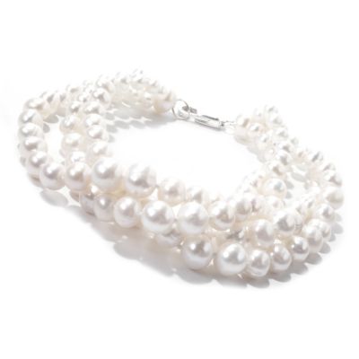SS 4-row WHITE FWP BRACELET