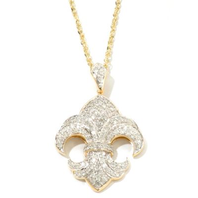 14K YG PAVE FDL PEND