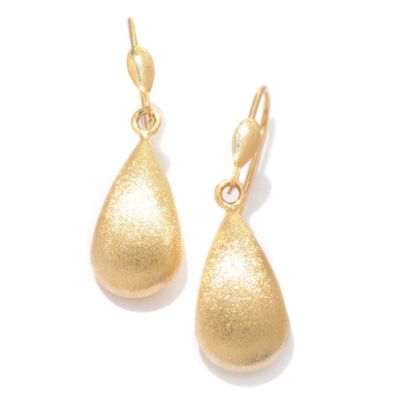 VIALE 18K SATIN DROP EARRINGS WITH SATIN FINISH THE FRONT