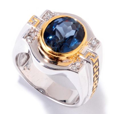 121-571 - Men's en Vogue II 5.68ctw London Blue Topaz & White Sapphire Ring