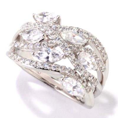 BLTA SS/PLAT MARQUISE WAVE DOME RING