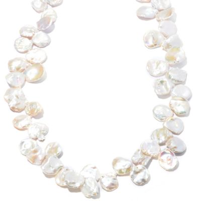SS/YP 38" 14-16MM WHITE FWP KEISHI NECKLACE W/MAGNETIC CLASP