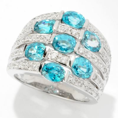 SS/PLAT RING ZIRCON WIDE BAND