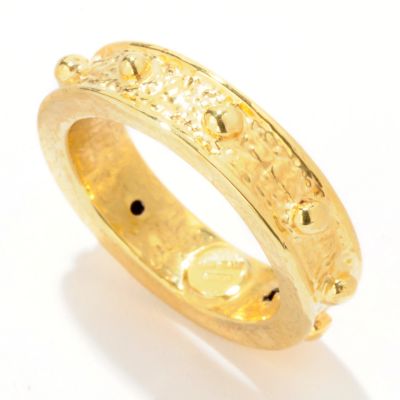 14K ELECTROFORM SILICONE FILLED ORO VITA ROSARY RING