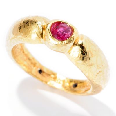 14K ELECTROFORM SILICONE FILLED ORO VITA RUBY TWIRLING RING